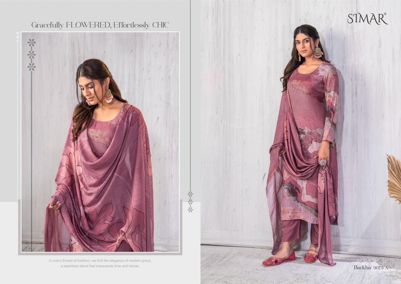 Glossy Simar Barkha catalog wholesale dealers in salwar kameez surat