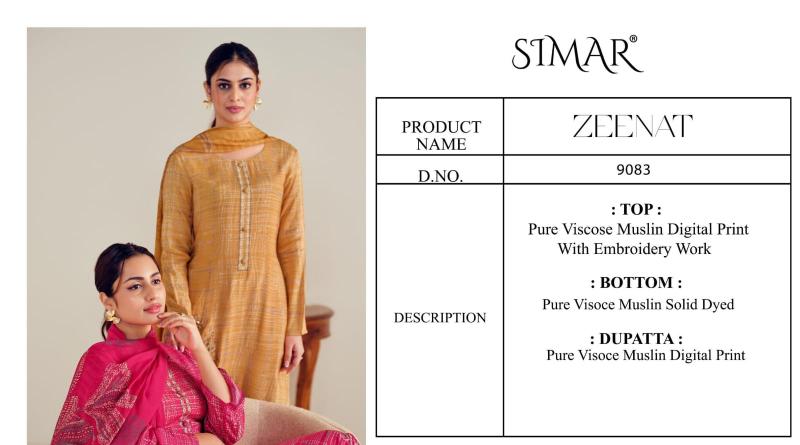 Glossy Simar Zeenat catalog wholesale designer salwar kameez in surat
