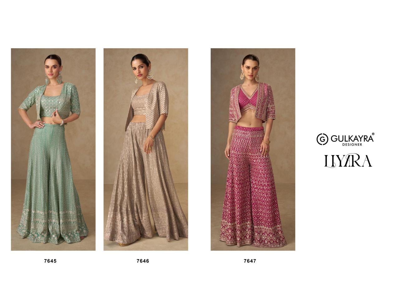 Gulkayra Liyara catalog Georgette Embroidery indowestern