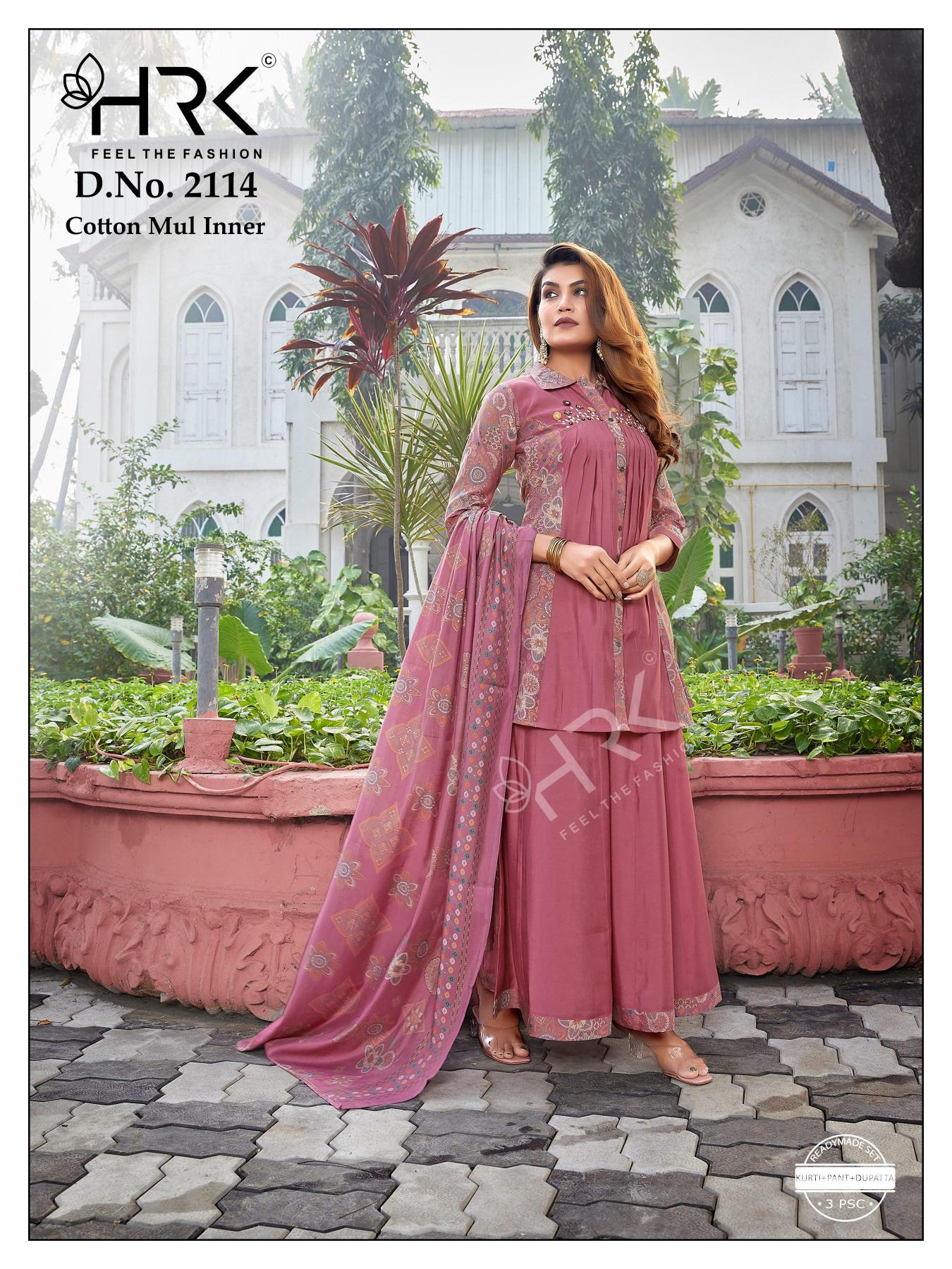 HRK 2114 catalog kurti palazzo set wholesale in jaipur