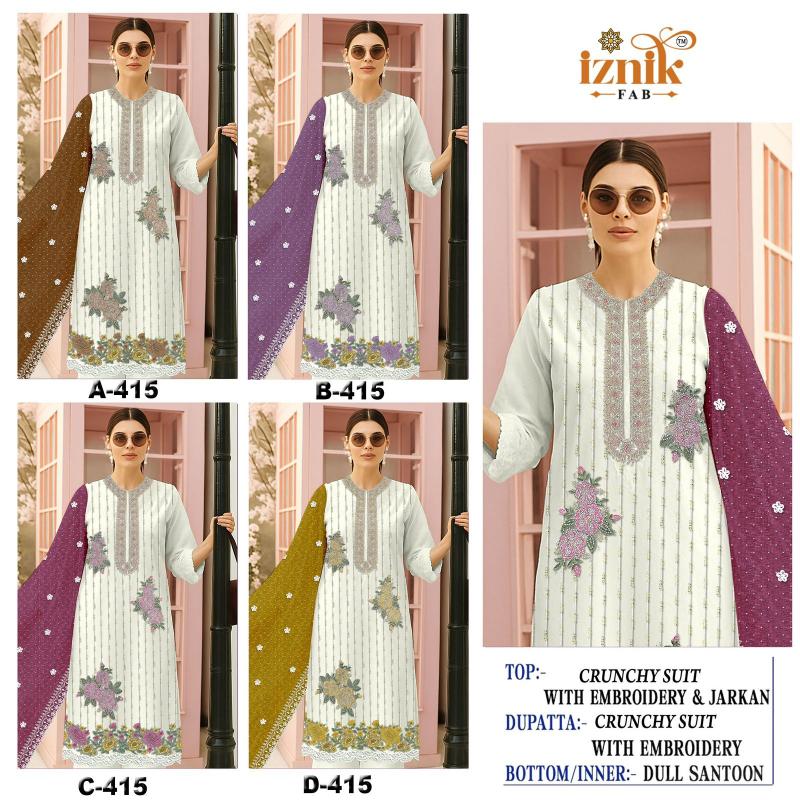 Iznik 415 Catalog pakistani suits manufacturer in india