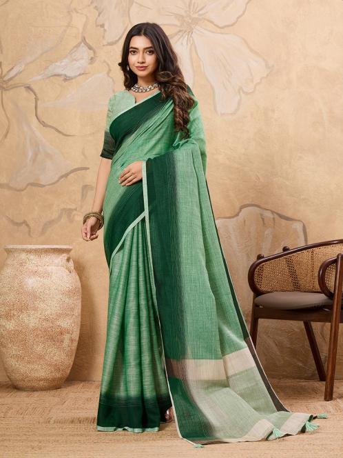 KARAGIRI VOL 2 by astita fancy designer linen Cotton fabric saree wholesale with latkan 