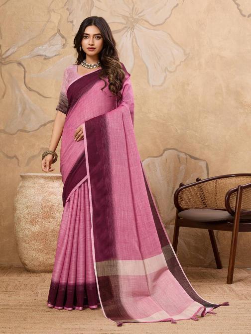 KARAGIRI VOL 2 by astita fancy designer linen Cotton fabric saree wholesale with latkan 