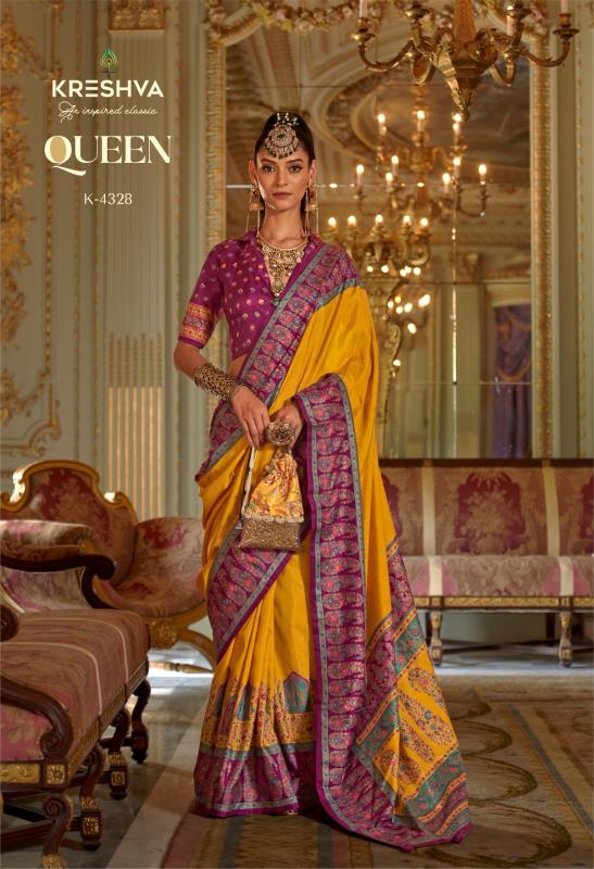 Kreshva Queen catalog best silk saree brands in india