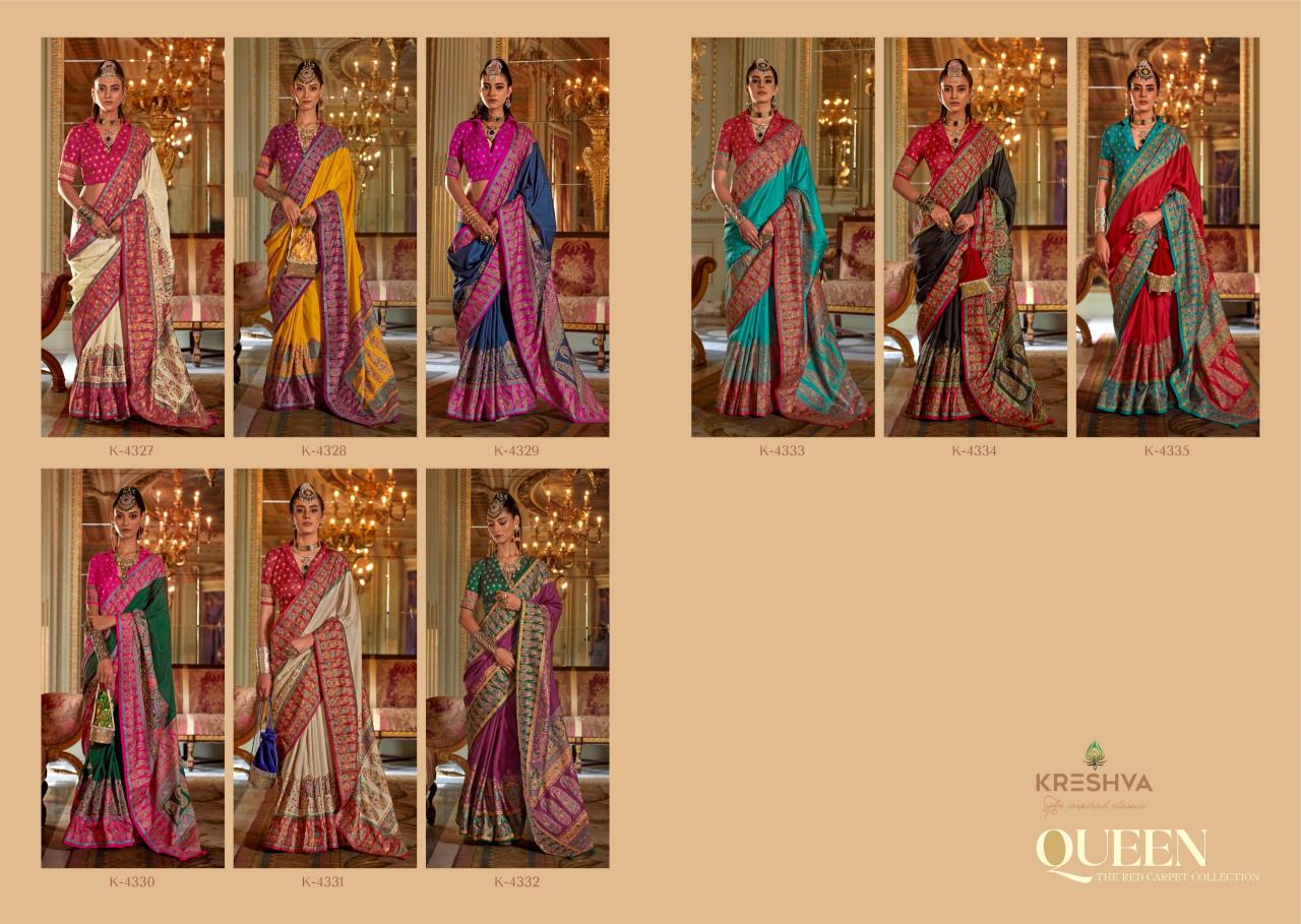 Kreshva Queen catalog best silk saree brands in india