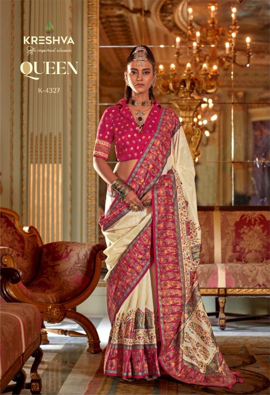 Kreshva Queen catalog best silk saree brands in india