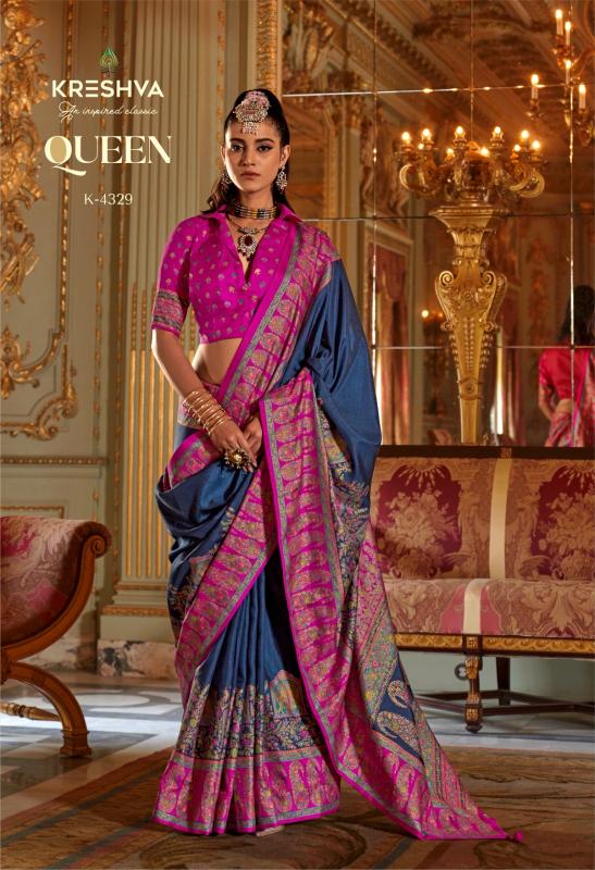 Kreshva Queen catalog best silk saree brands in india