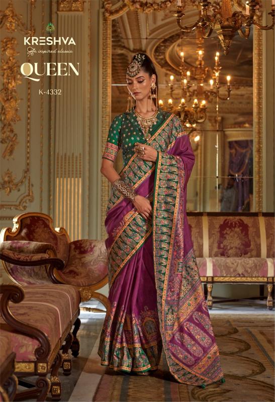 Kreshva Queen catalog best silk saree brands in india