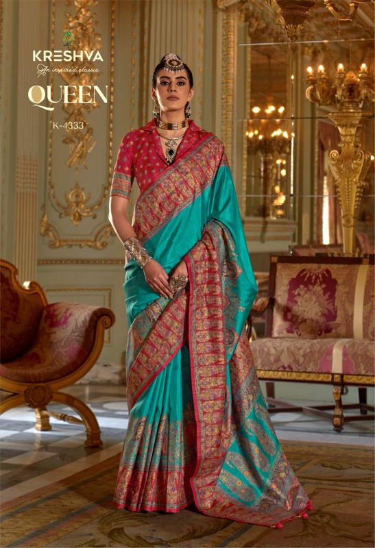 Kreshva Queen catalog best silk saree brands in india