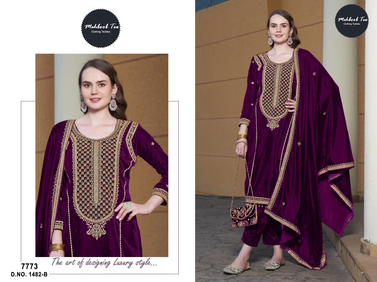 Mehbbob Tex 1482 catalog wholesaler of pakistani suits in amritsar