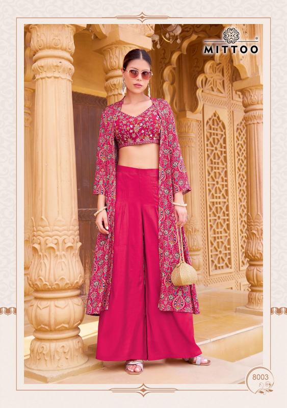 Mittoo Zubeda Catalog roman silk indo western dress for women