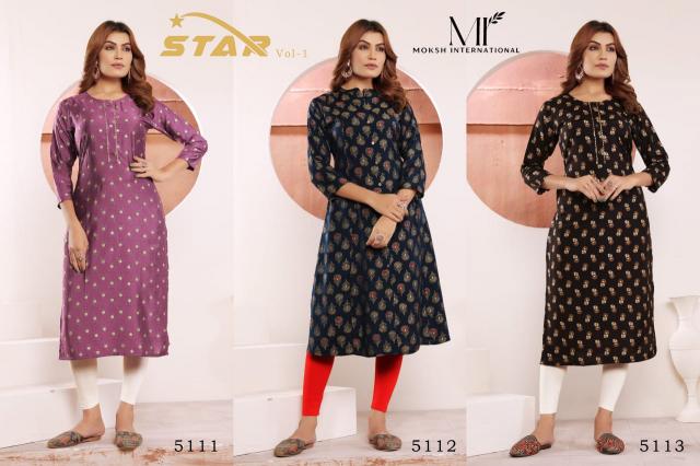 Moksh International Star Vol 1 catalog nepal ladies kurti wholesalers