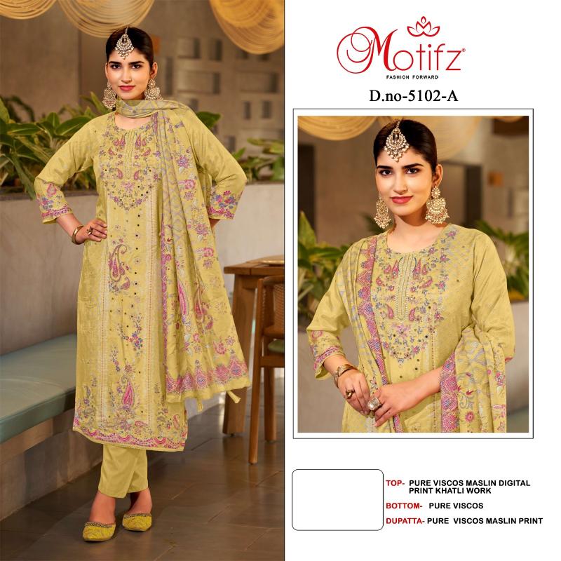 Motifz 5102 catalog pakistani suits online wholesale