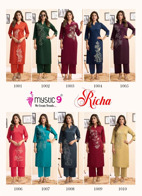Mystic 9 Richa Vol 1 Catalog modest co ord sets for women
