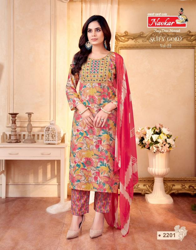 Navkar Suffy Gold 22 catalog ethnic kurtis wholesale