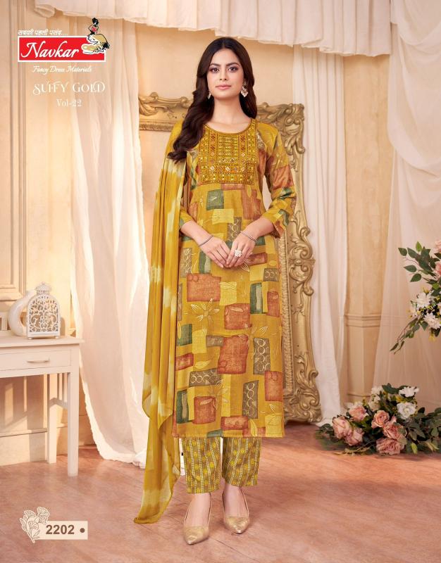 Navkar Suffy Gold 22 catalog ethnic kurtis wholesale