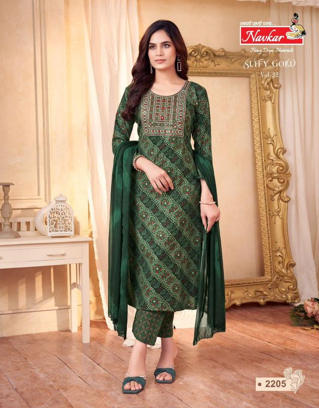 Navkar Suffy Gold 22 catalog ethnic kurtis wholesale