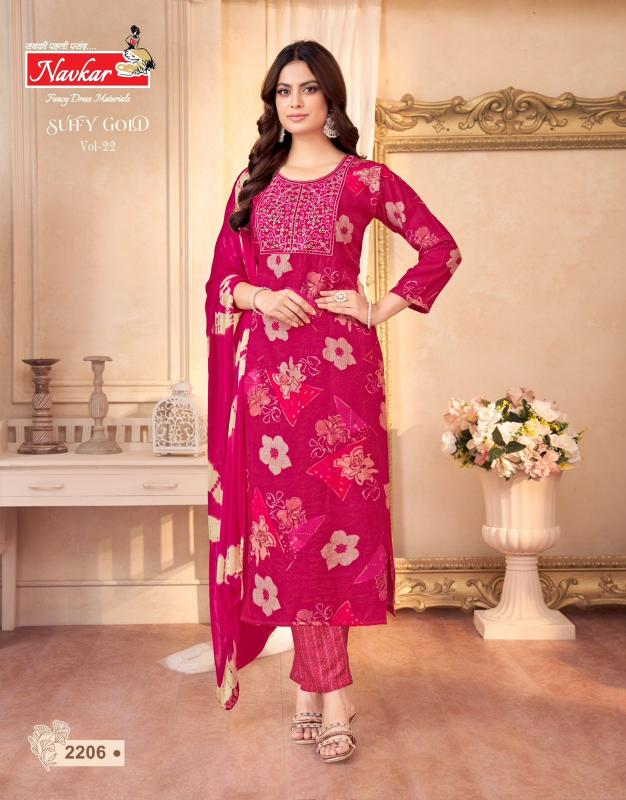 Navkar Suffy Gold 22 catalog ethnic kurtis wholesale