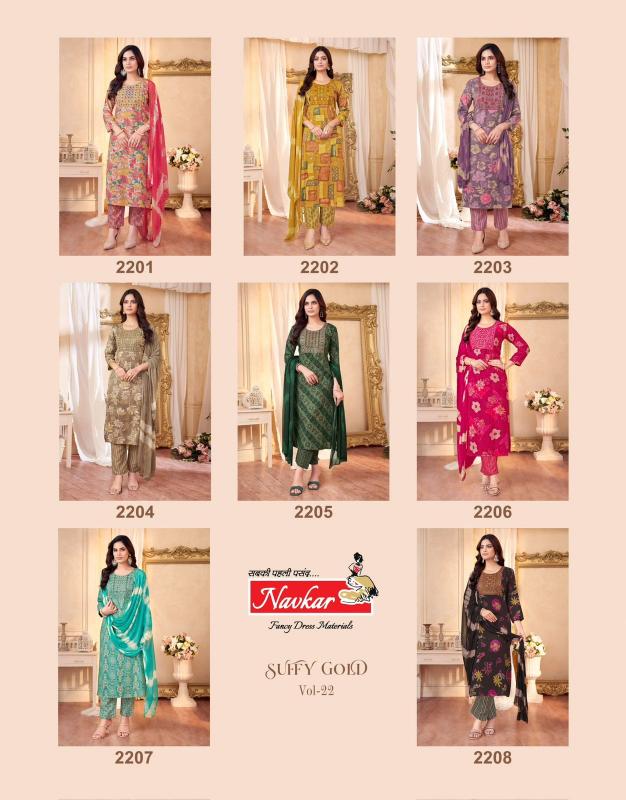 Navkar Suffy Gold 22 catalog ethnic kurtis wholesale