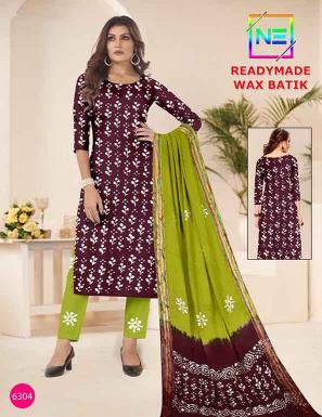 Nemi Wax Batik Vol-6 – Kurti Pant With Dupatta - Wholesale Catalog