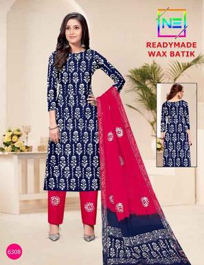 Nemi Wax Batik Vol-6 – Kurti Pant With Dupatta - Wholesale Catalog