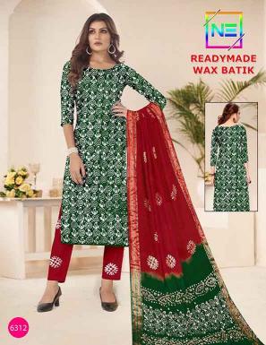 Nemi Wax Batik Vol-6 – Kurti Pant With Dupatta - Wholesale Catalog