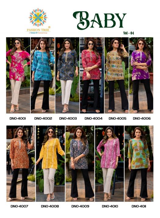 Passion Tree Baby Vol 4 Catalog short kurtis wholesale