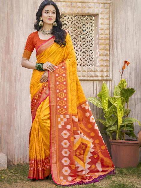 POORVIKA SILK VOL 3 by Astita fancy designer Pochampalli Silk fabric saree wholesale with Fancy latkan 