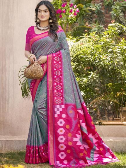 POORVIKA SILK VOL 3 by Astita fancy designer Pochampalli Silk fabric saree wholesale with Fancy latkan 
