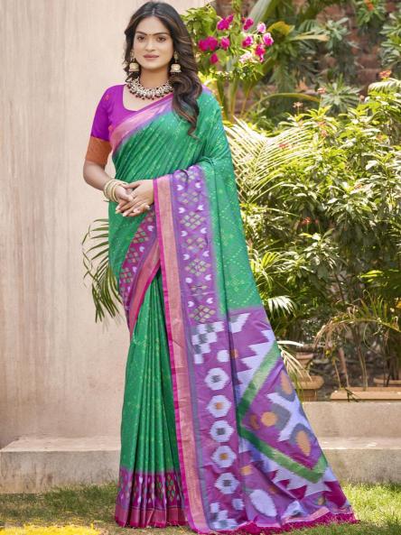 POORVIKA SILK VOL 3 by Astita fancy designer Pochampalli Silk fabric saree wholesale with Fancy latkan 