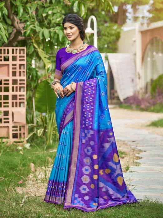 POORVIKA SILK VOL 6 by Astita fancy designer Pochampalli Soft Silk fabric saree wholesale with Fancy latkan 