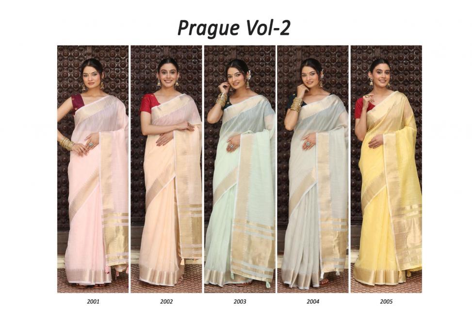 Prague Vol 2 by astita fancy designer linen Cotton fabric saree