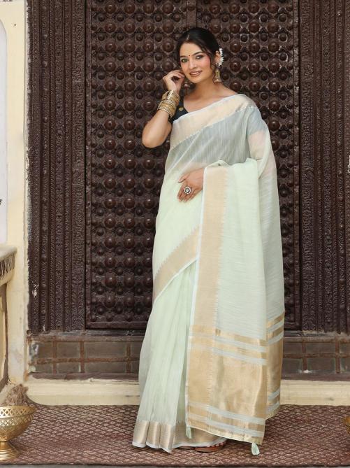 Prague Vol 2 by astita fancy designer linen Cotton fabric saree