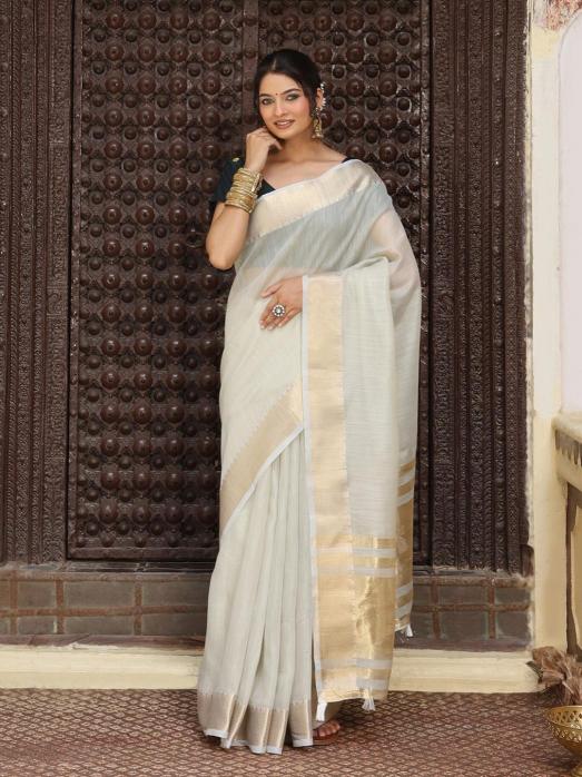 Prague Vol 2 by astita fancy designer linen Cotton fabric saree