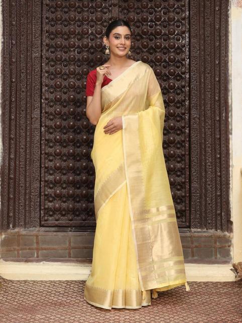 Prague Vol 2 by astita fancy designer linen Cotton fabric saree