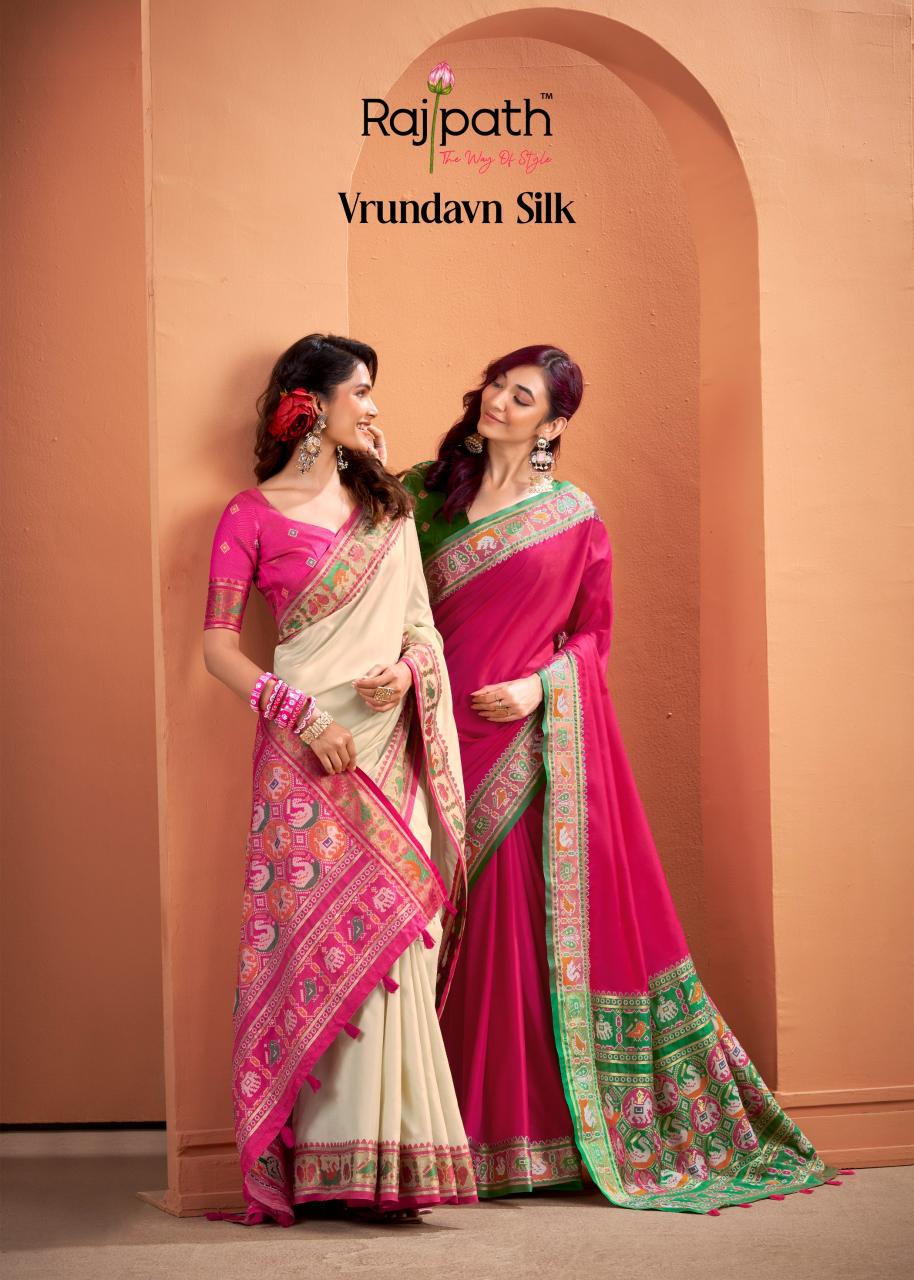 Rajpath Vrundavn catalog patola saree shop in surat