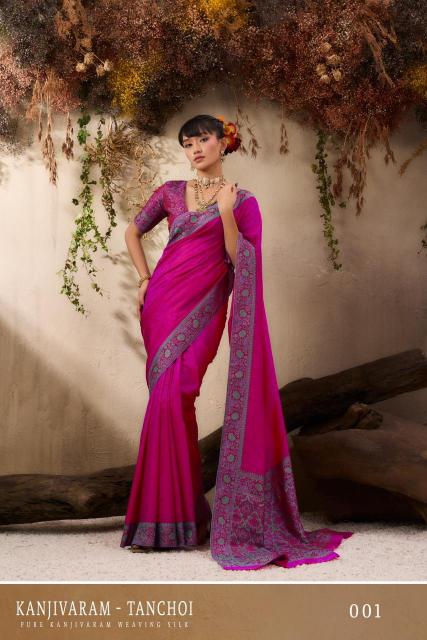 Rajtex Kanjivaram Tanchoi catalog bulk sarees in surat