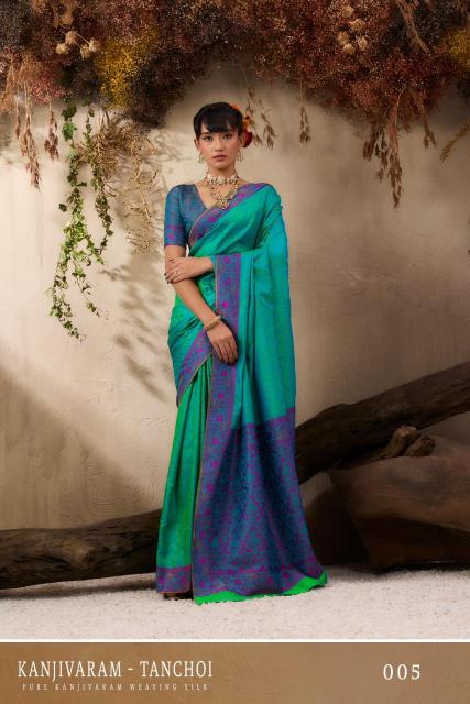 Rajtex Kanjivaram Tanchoi catalog bulk sarees in surat
