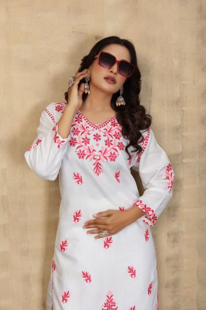Rasili Nx Sanaya catalog chikan work kurtis wholesale