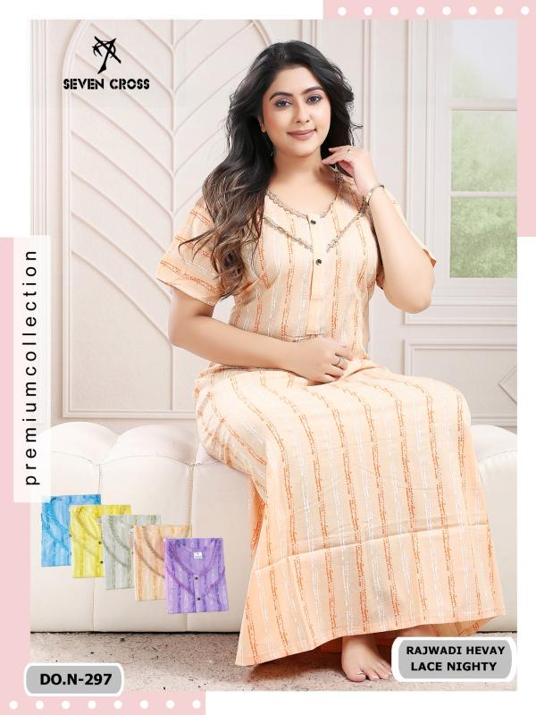 Sabella 296 & 297 catalog Rajwadi Hevay cotton lace nighty 