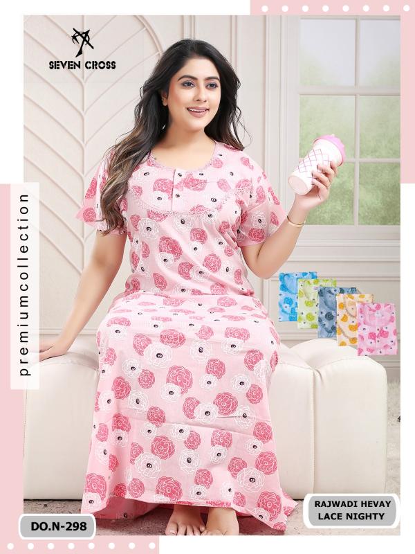 Sabella 298 & 299 catalog Rajwadi Hevay cotton lace nighty 