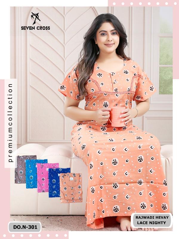 Sabella 300 & 301 catalog Rajwadi Hevay cotton lace nighty 