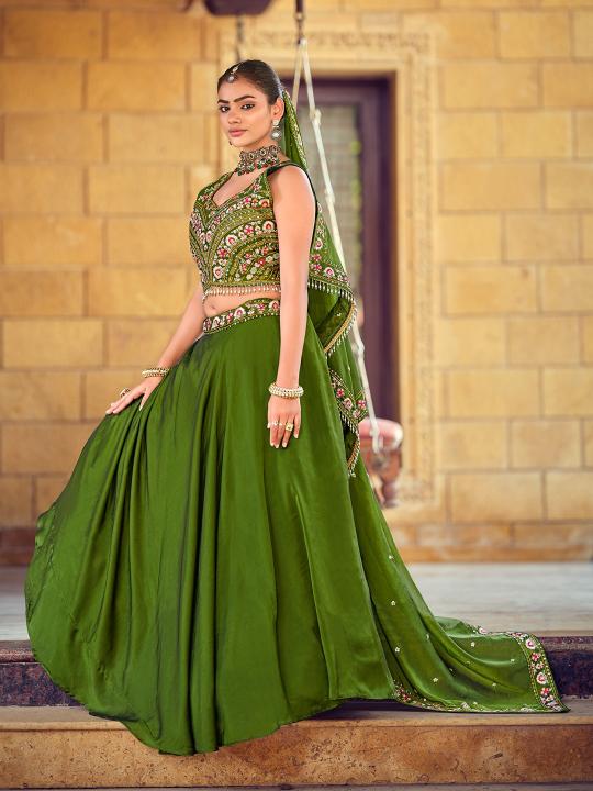 Sabella 346 catalog green lehenga online india
