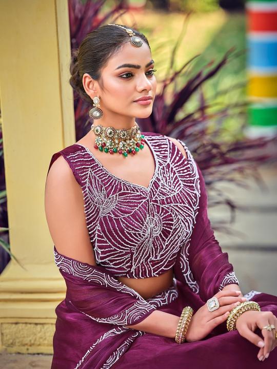 Sabella 347 catalog wine color lehenga online india