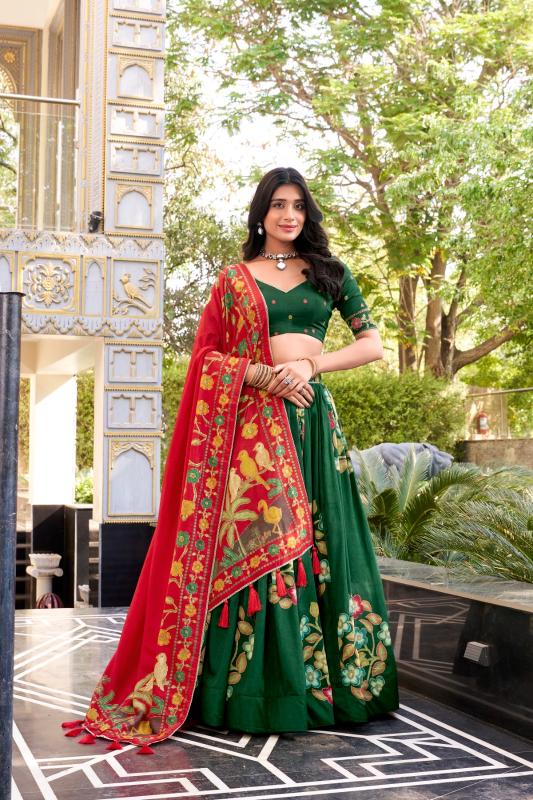 Sabella Tasar Silk catalog india bazaar lehenga