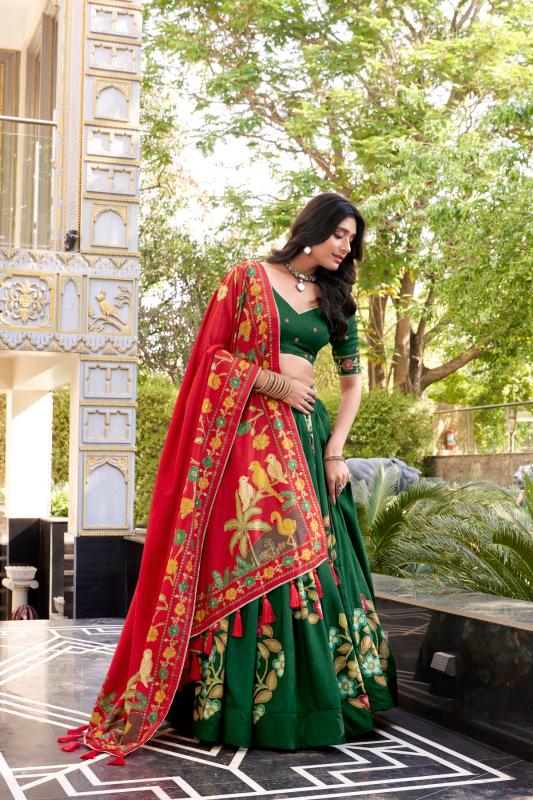 Sabella Tasar Silk catalog india bazaar lehenga