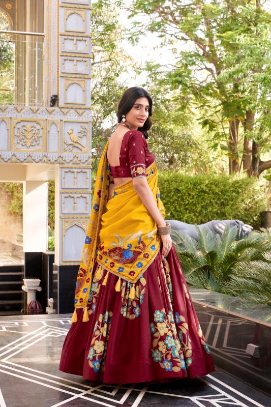 Sabella Tasar Silk catalog india bazaar lehenga