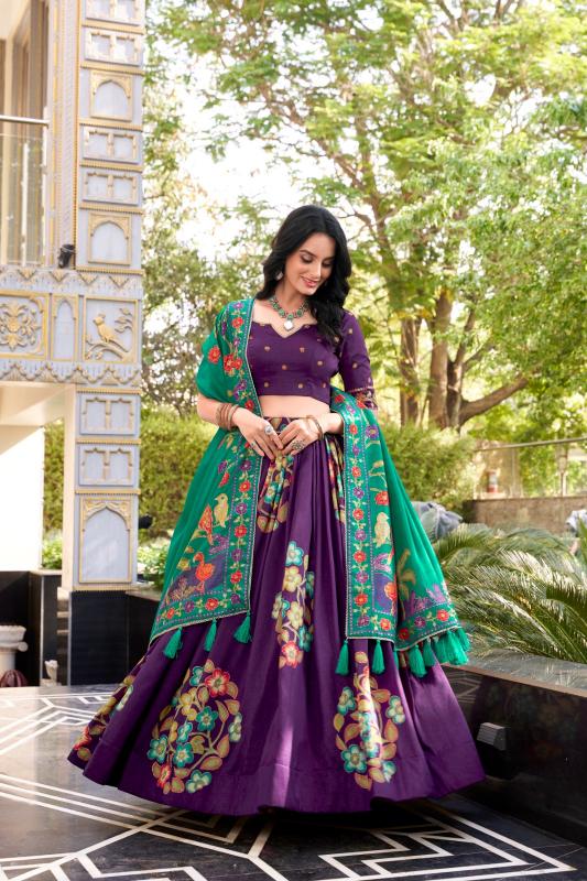 Sabella Tasar Silk catalog india bazaar lehenga