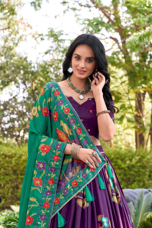 Sabella Tasar Silk catalog india bazaar lehenga