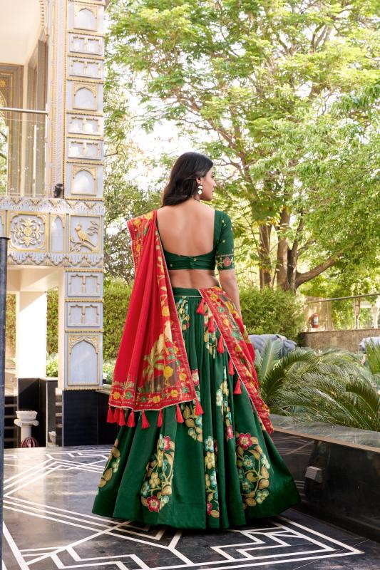 Sabella Tasar Silk catalog india bazaar lehenga